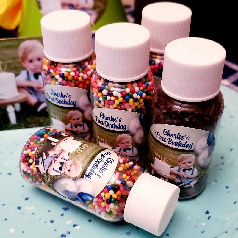 Add Your Photograph Birthday Party Nonpareil Sprinkle Party Favors - Favors Today