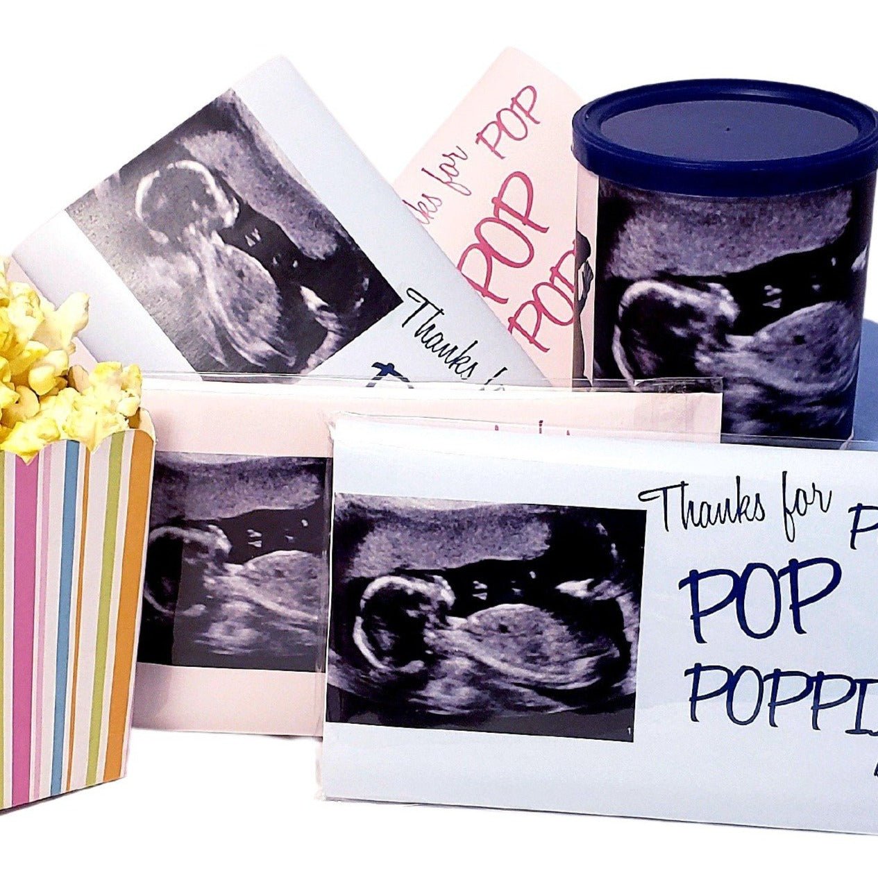 Add Your Sonogram Photo Personalized Microwave Popcorn Favors - Favors Today