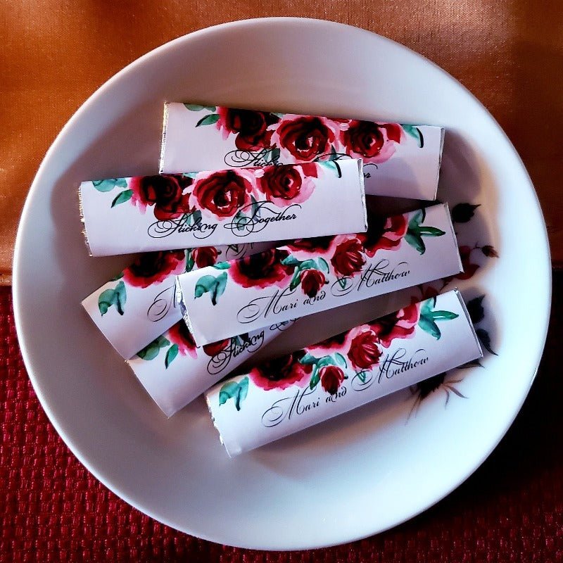 DIY Red Rose Editable Gum Stick Party Favors - Favors Today
