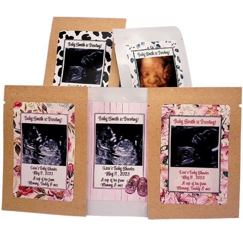 Add Your Sonogram Photograph Girl Baby Shower Tea Party Favors-1