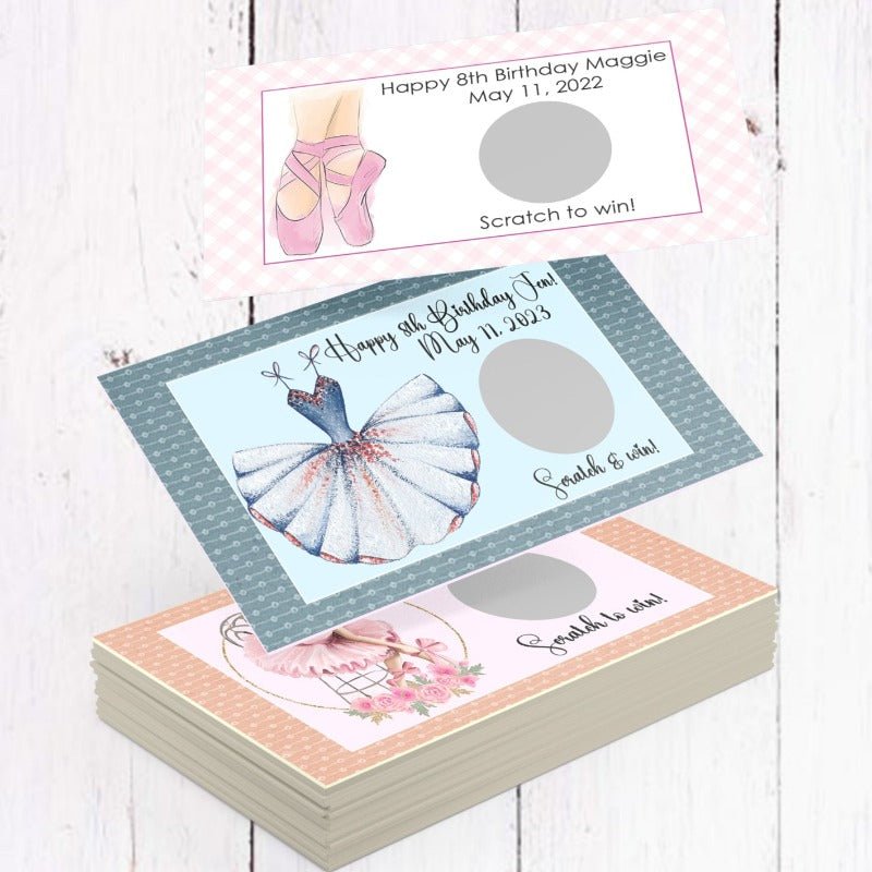 Personalized Ballet Dance Party Scratch Off Game Cards - Favors Today