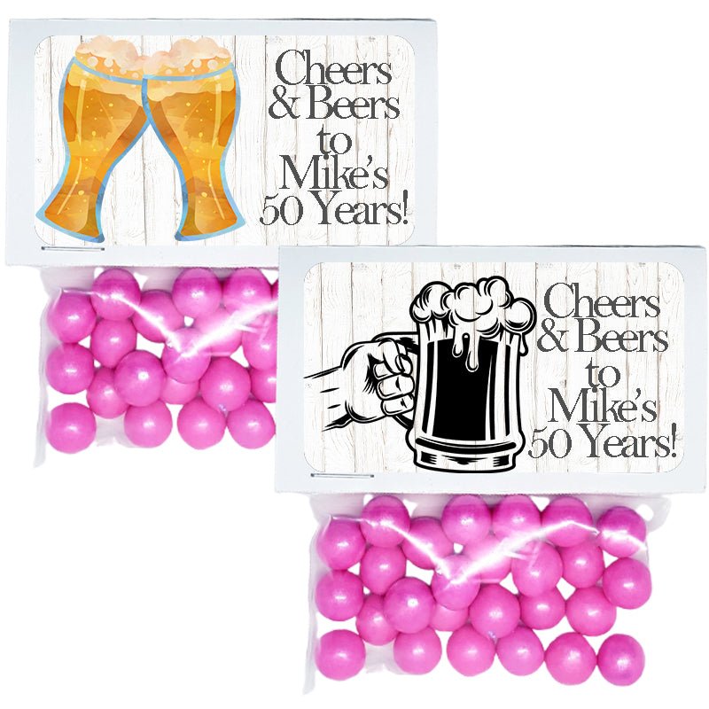 Personalized Cheers and Beers Adult Custom Treat Favor Bag Toppers - Favors Today