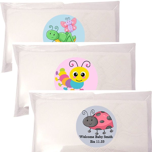 Personalized Cute Bugs Ladybug and Caterpillar Tissue Pack Party Favors