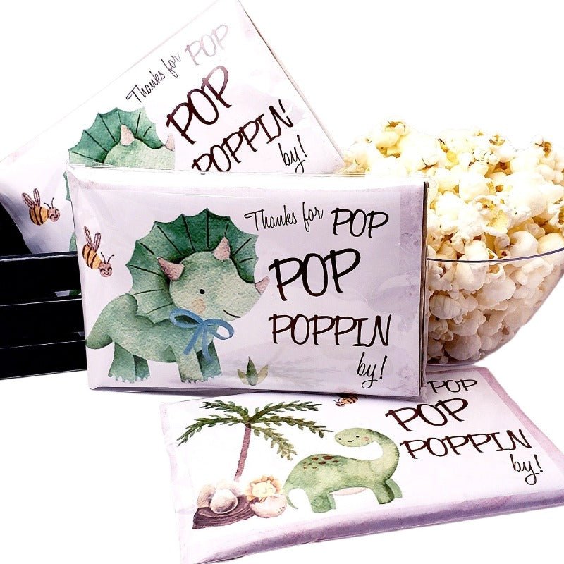 Baby Shower Birthday Favors Personalized Dinosaur Microwave Popcorn-1