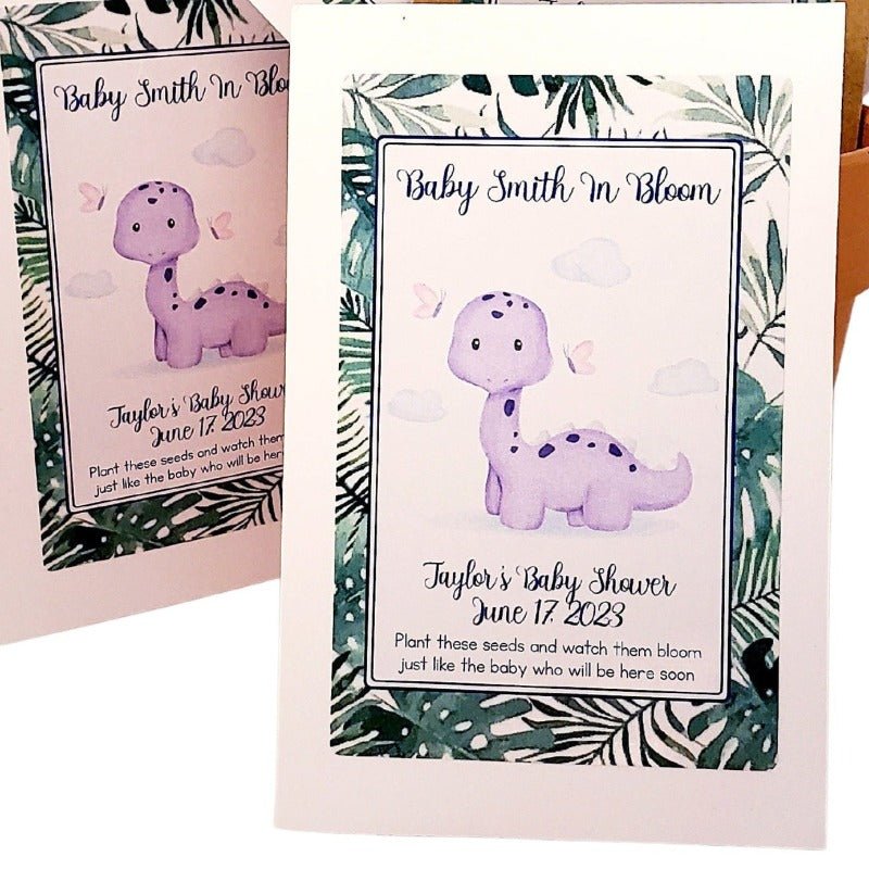 Personalized Dinosaur Seed Packet Party Favors Many Options - Favors Today