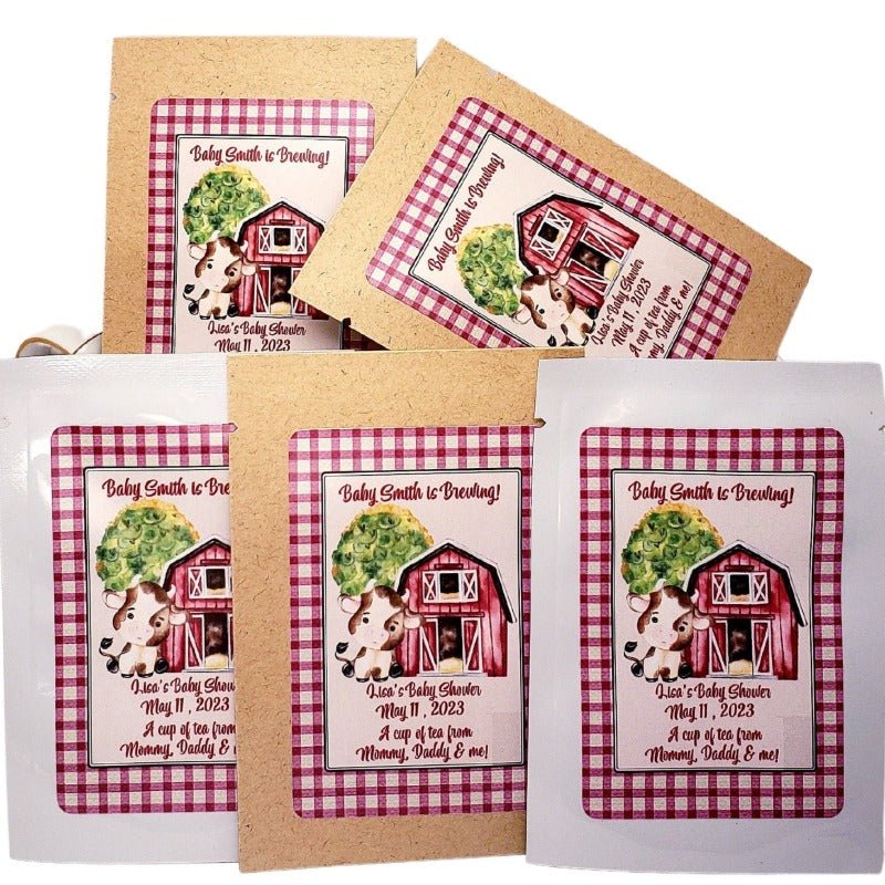 Farm Party Favors Personalized Tea Bag Favor Custom Gift Idea-1