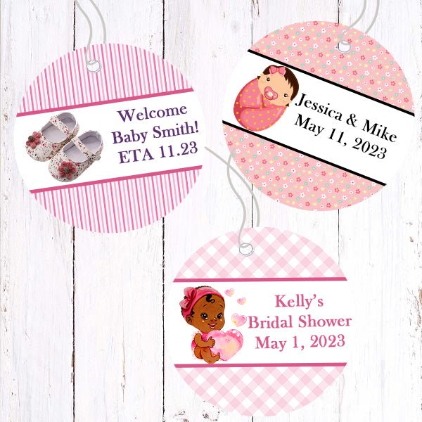 Personalized Its A Girl Baby Shower Thank You Favor Tags - Favors Today