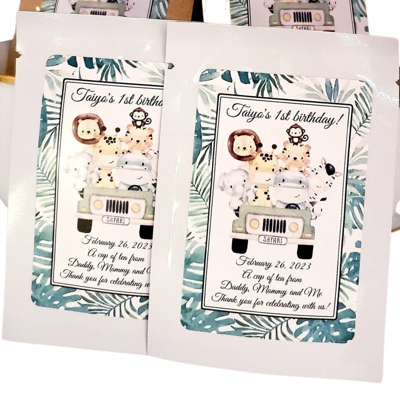 Jungle Animal Baby Shower and Birthday Party Tea Bag Favors-4