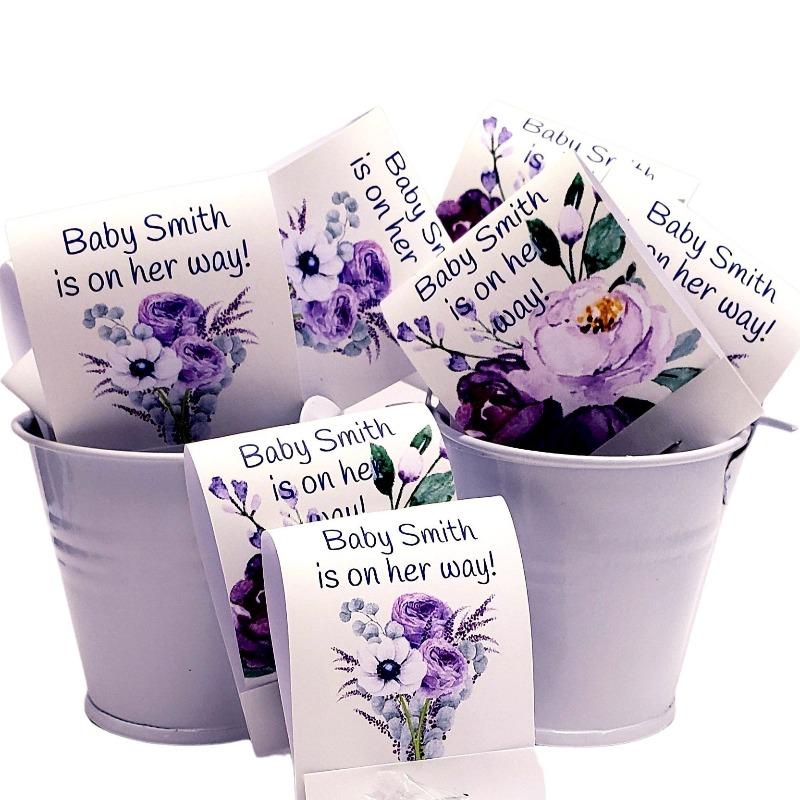 Personalized Purple Floral Matchbook Mint Party Favors - Favors Today