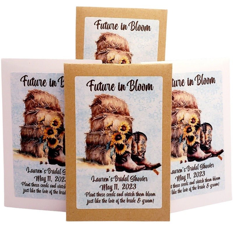 Personalized Rustic Floral Seed Packet Party Favors Many Options - Favors Today