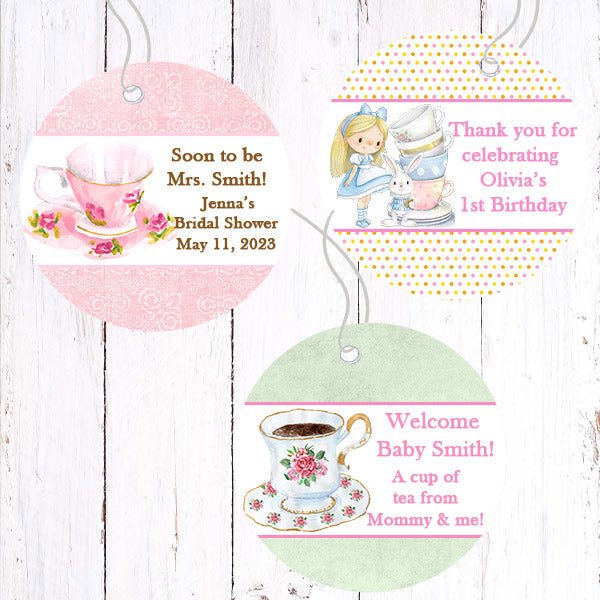 Personalized Tea Party and Coffee Thank You Favor Tags - Favors Today