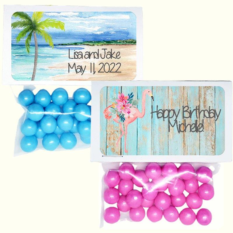 Personalized Tropical Beach or Luau Custom Treat Favor Bag and Topper - Favors Today