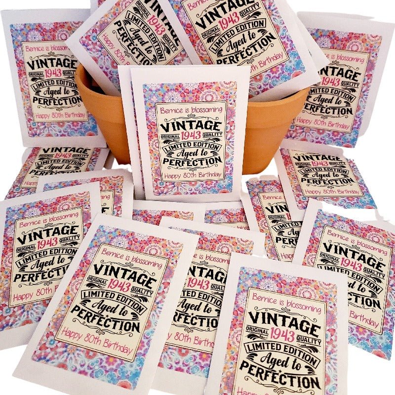 Personalized Vintage Birthday Seed Packet Party Favors Many Options - Favors Today