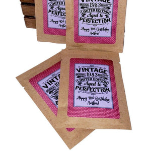 Personalized Vintage Adult Birthday Party Favors Custom Tea Bags-5