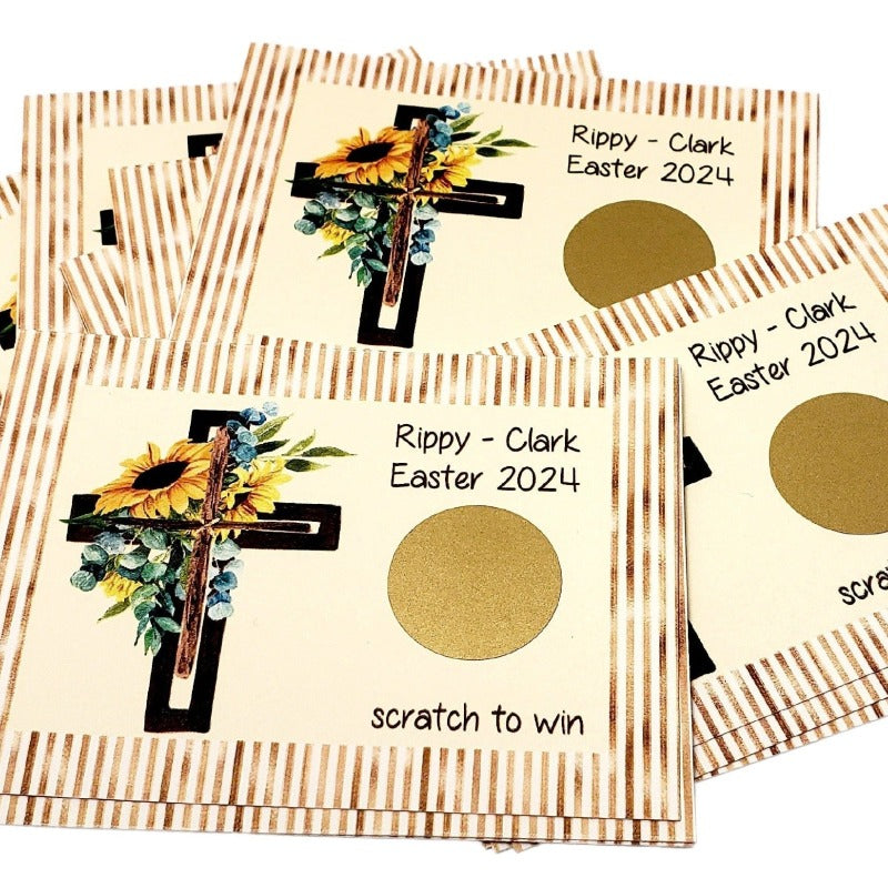 Personalized Sunflower Design Scratch Off Game Cards