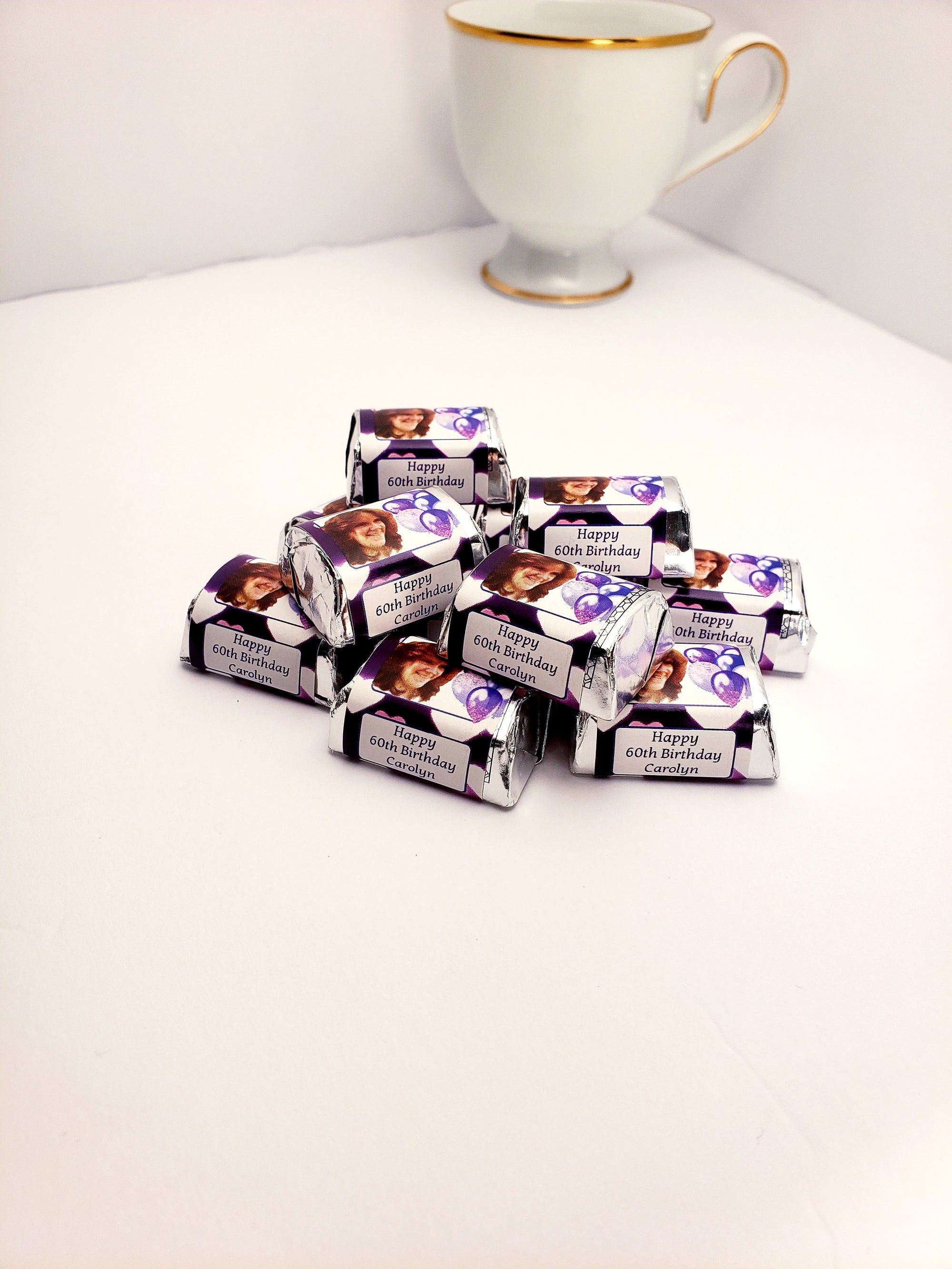 Personalized Photograph Birthday Nugget Chocolate Bar Wrappers