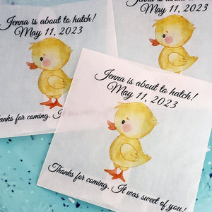 Personalized Rubber Duckie Duck Theme Glassine Party Favor Bags