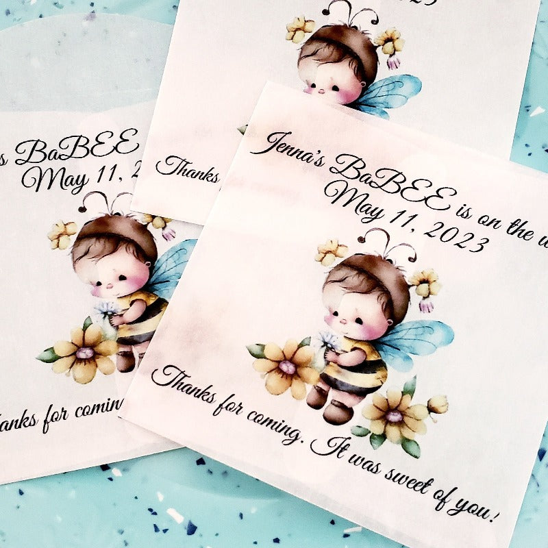 Personalized Bumble Bee Glassine Party Favor Bags