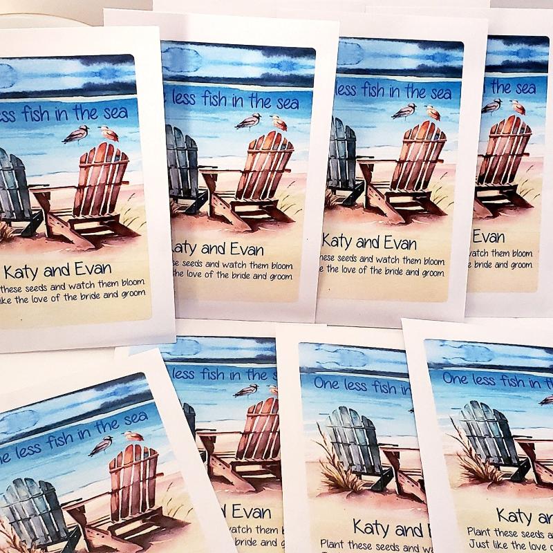 Personalized Beach Wedding Seed Packet Party Favors