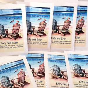 Personalized Beach Wedding Seed Packet Party Favors