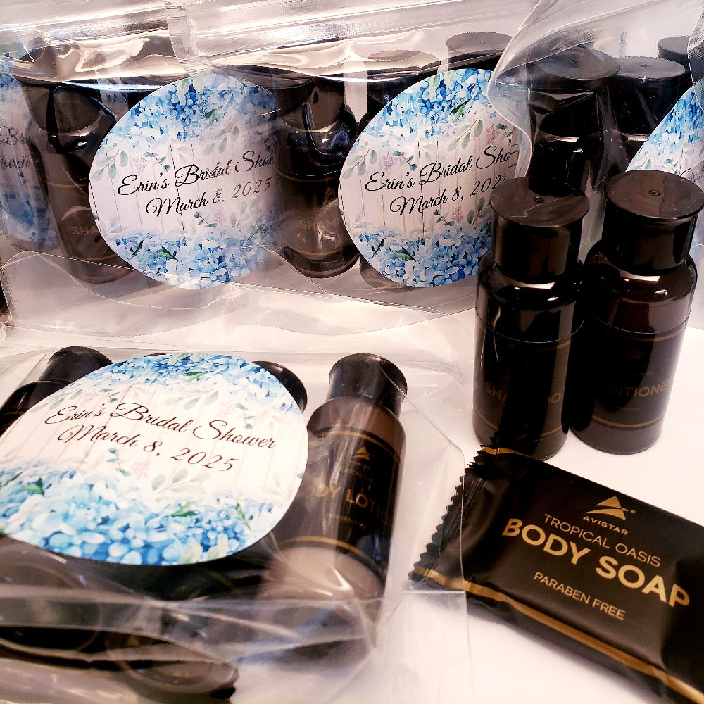 Personalized Floral Bridal Shower Favors Toiletry Travel Pack