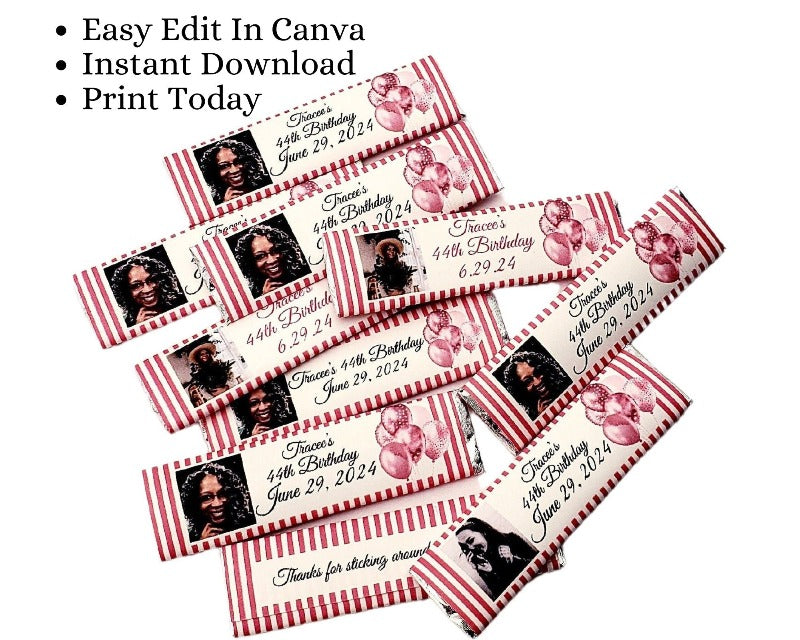 DIY Pink Birthday Gum Stick Party Favors