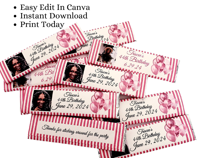 DIY Pink Birthday Gum Stick Party Favors