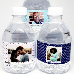 50 Personalized Add Your Photograph Water Bottle Labels