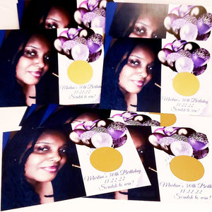Add Your Photograph Personalized Birthday Party Scratch Off Game Cards