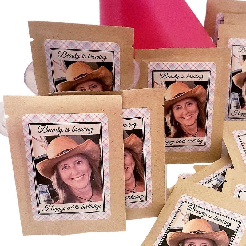 Add Your Photograph Personalized Birthday Party Tea Bag Favors-1