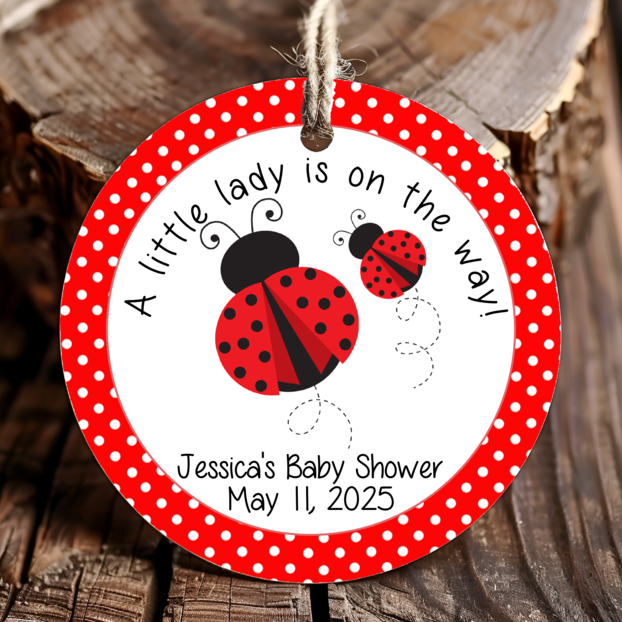Personalized Bug Ladybug Caterpillar Round Thank You Favor Tags