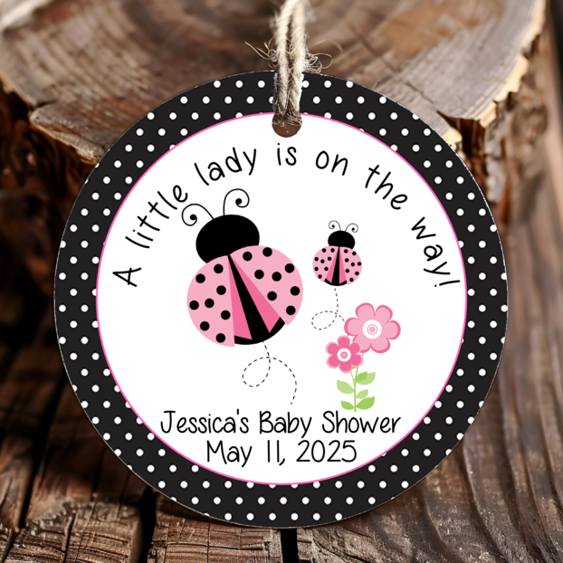 Personalized Bug Ladybug Caterpillar Round Thank You Favor Tags