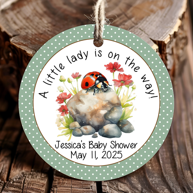 Personalized Bug Ladybug Caterpillar Round Thank You Favor Tags