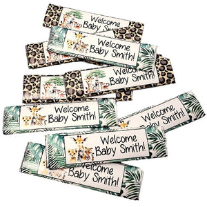 Baby Shower Favors Jungle Animal Safari personalized gum sticks