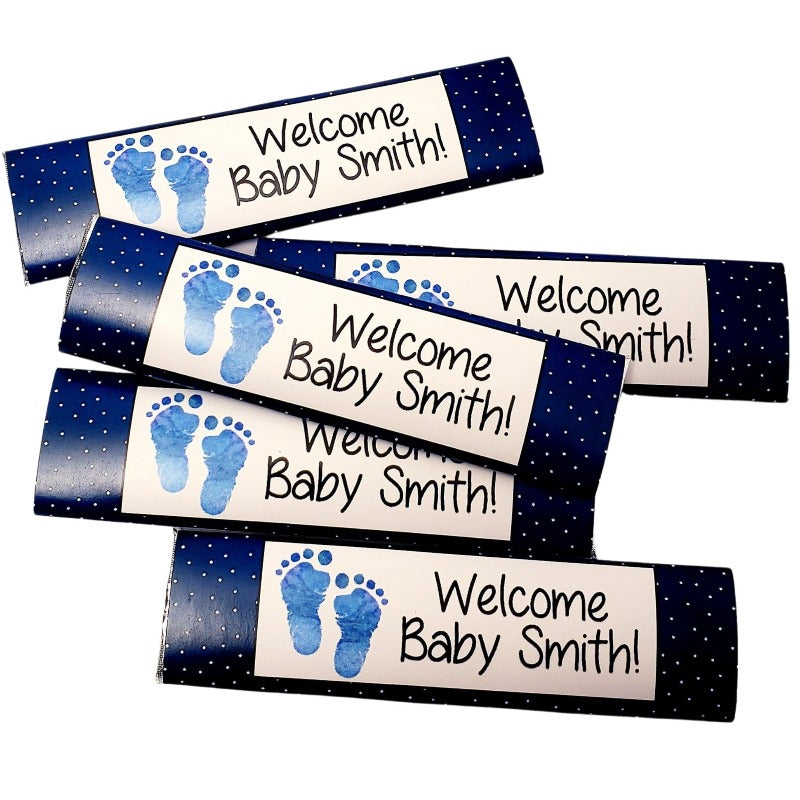 Baby Shower and arrival announcements personalized gum sticks