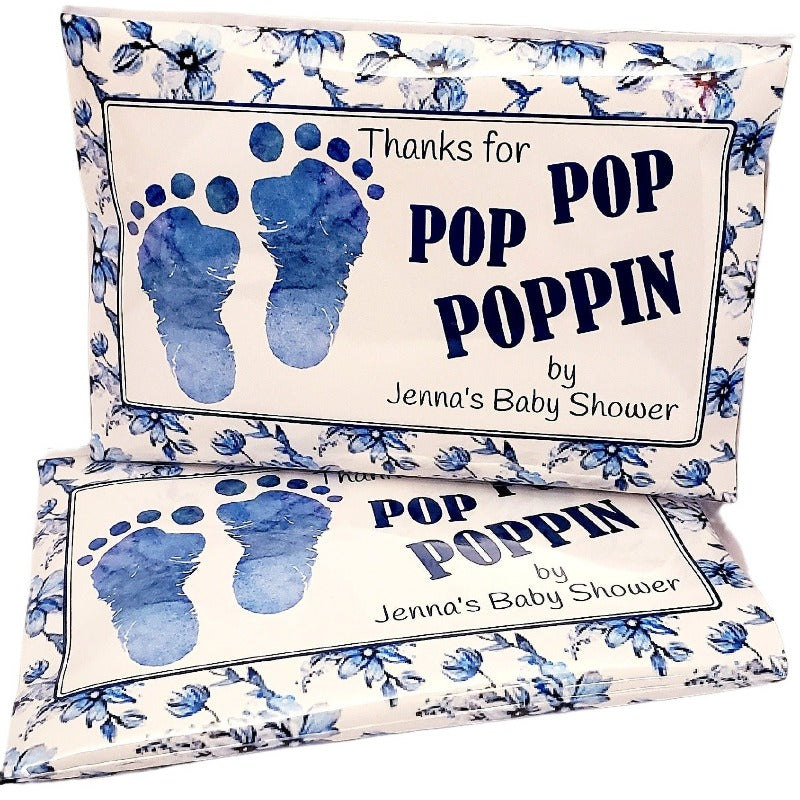 Baby Shower Favors Boy and Girl Feet Personalized Popcorn-1