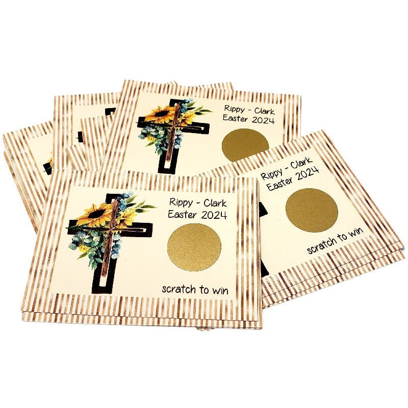 Personalized Sunflower Design Scratch Off Game Cards