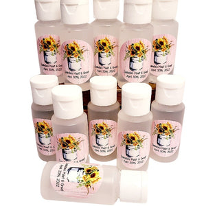 Personalized Sunflower Hand Sanitizer Party Favors