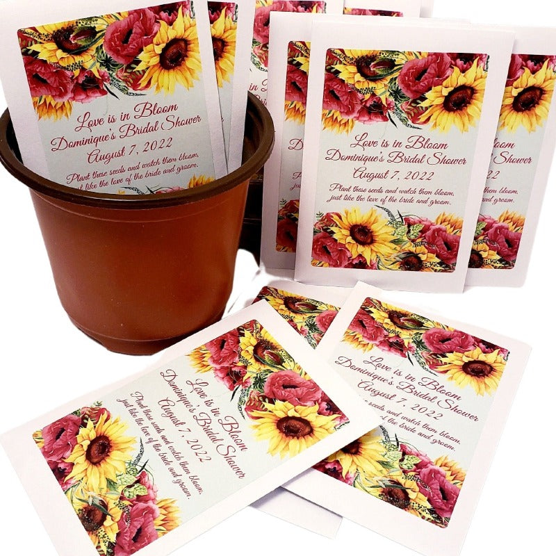 Personalized Top and Bottom Floral Seed Packet Favors