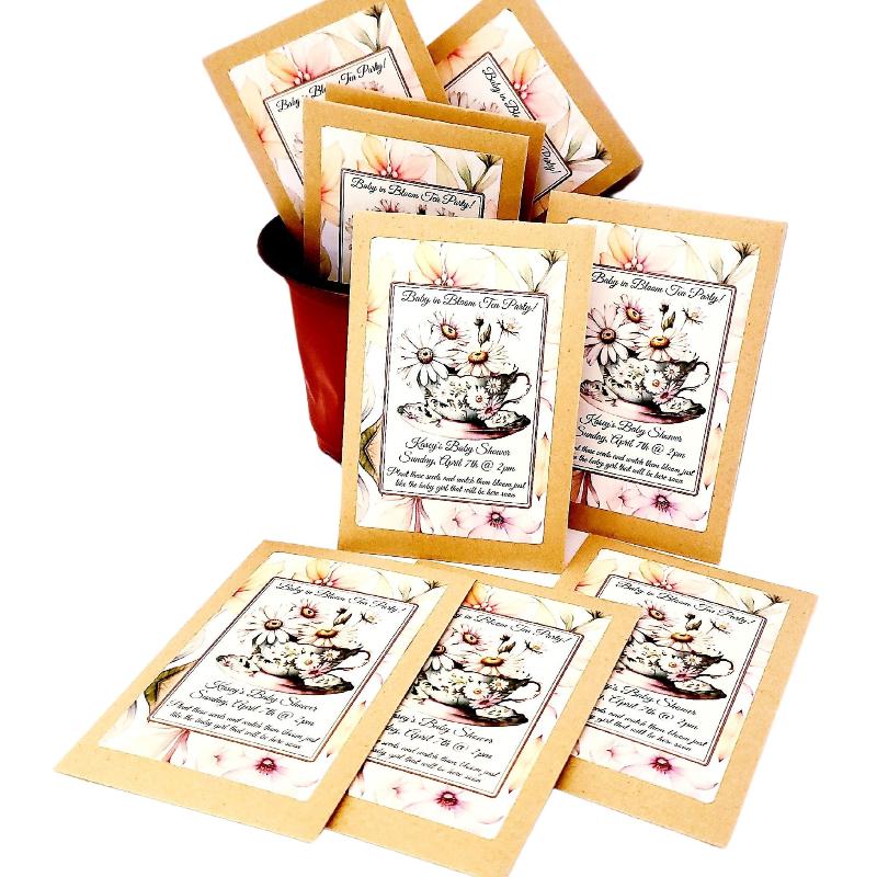 Personalized Tea Party Seed Packet Party Favors Many Options