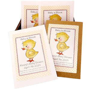 Personalized Rubber Duckie Duck Seed Packet Party Favors Many Options