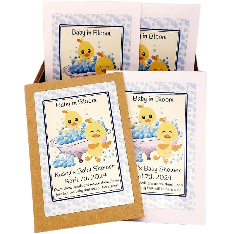 Personalized Rubber Duckie Duck Seed Packet Party Favors Many Options