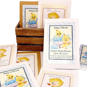 Personalized Rubber Duckie Duck Seed Packet Party Favors Many Options