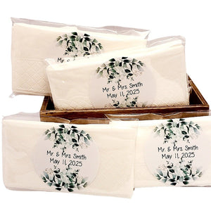Personalized Eucalyptus Greenery Tissue Party Favors Many Options