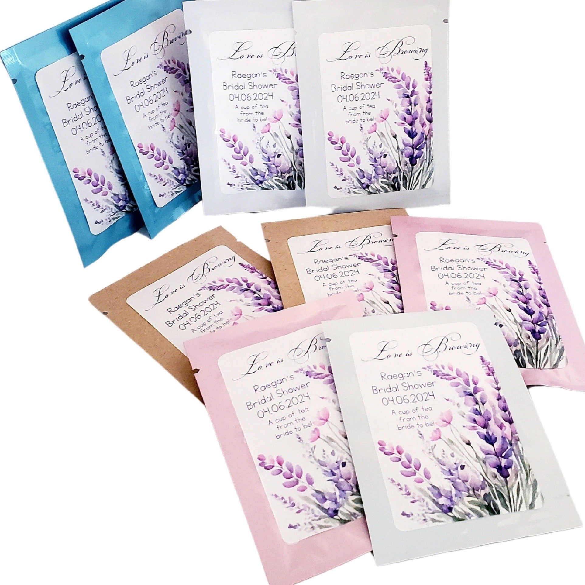 Lavender Design Personalized Tea Party Favors