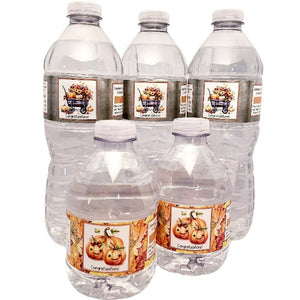 Personalized Rustic Fall Pumpkin Waterproof Water Bottle Labels