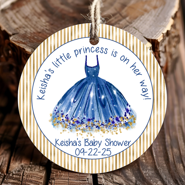 Personalized Prince or Princess Round Thank You Favor Tags