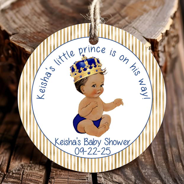 Personalized Prince or Princess Round Thank You Favor Tags