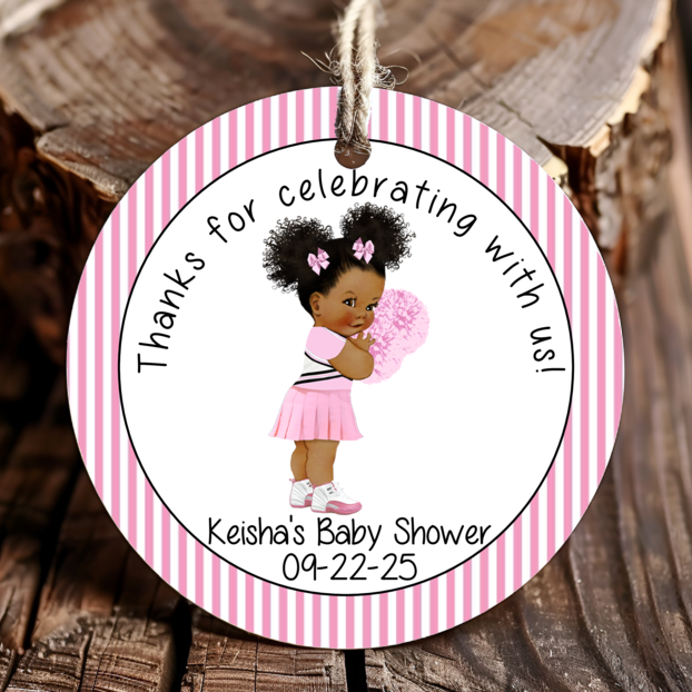 Personalized All Star Sport Round Thank You Favor Tags