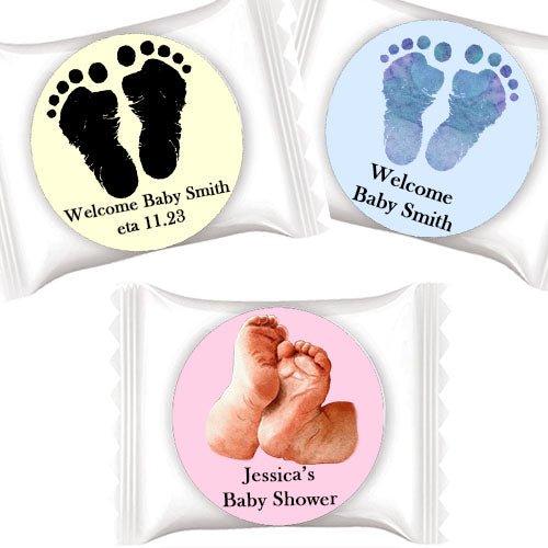 50 Personalized Baby Feet Baby Shower Individual Mint Favors - Favors Today